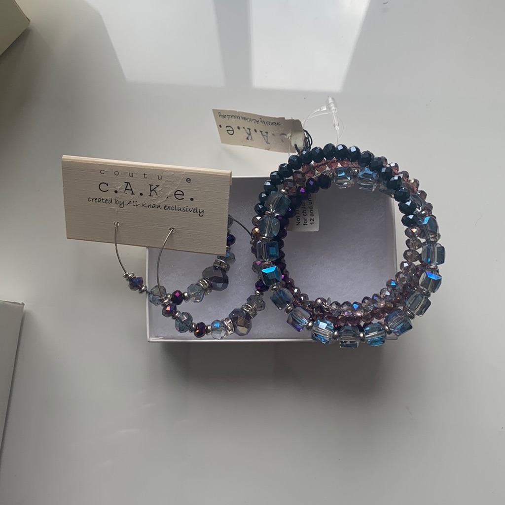 Cake Earrings And Bracelet Set